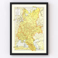 Vintage Map of Soviet Union 1943