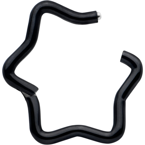 16G 5/16 Black Star Shaped Hinged Segment Ring
