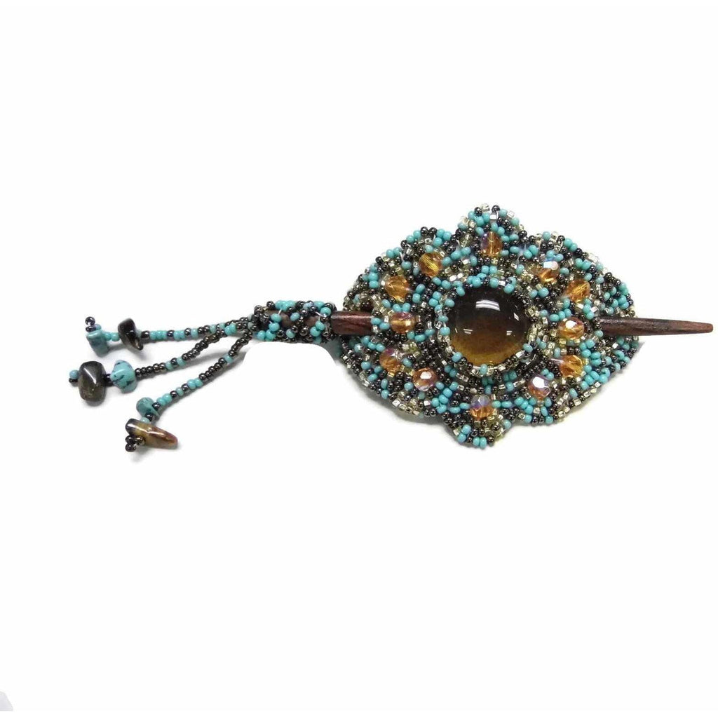 Michelle Seed Bead Hair Barrette - Guatemala