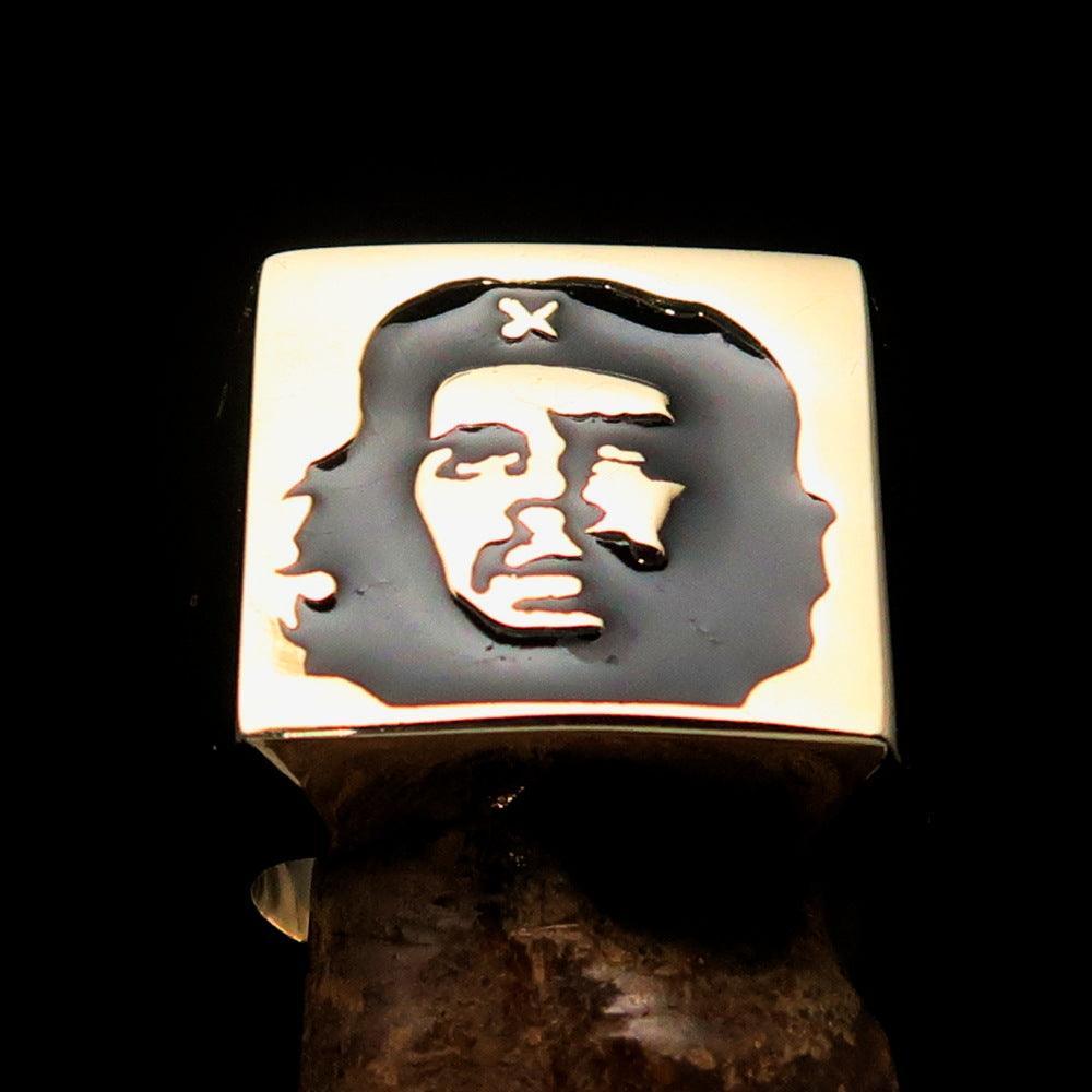 Excellent crafted Men's Revolution Ring black Socialist - Solid Brass