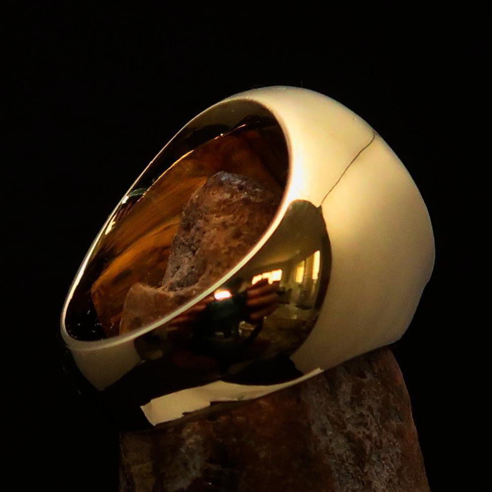 Excellent crafted Men's Socialist Ring Hammer Sickle Red - Solid Brass