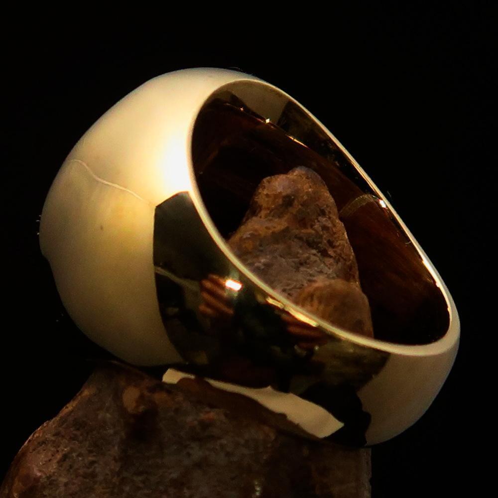 Excellent crafted Men's Socialist Ring Hammer Sickle Red - Solid Brass