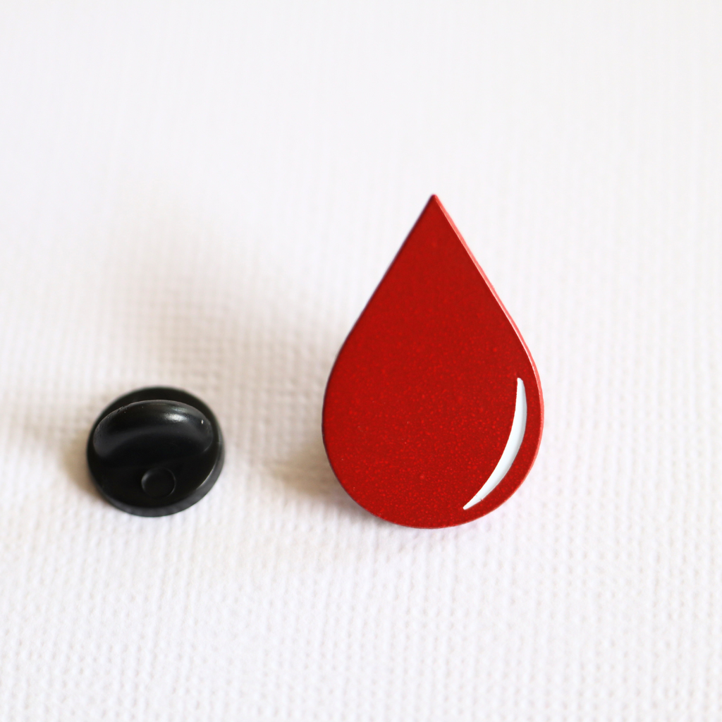 Little Drop of Kindness – Blood Drop Enamel Pin